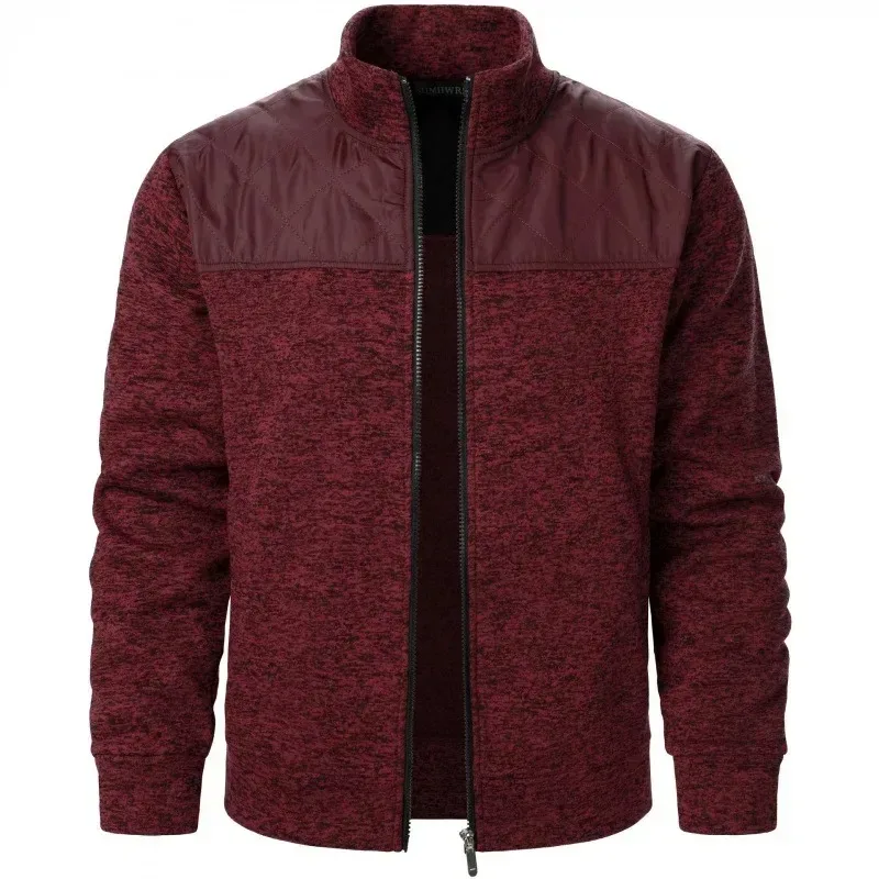 Men's Patchwork Sweatshirts Stand Collar Jacket Slim Fit Cardigan Streetwear Sportswear Casual Zip Up Coat Outdoor Tracksuit Men — image 10