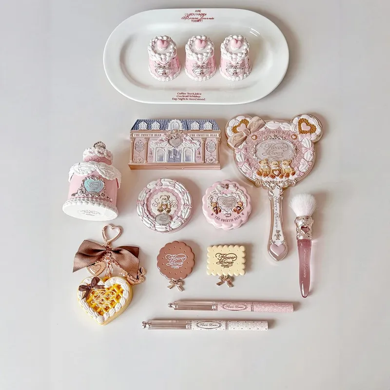 New Arrive Flower Knows The Sweetie Bear Collection Mini Setting Powder Cookie Perfume and Dual Ended Brow Gel and Pencil — image 6