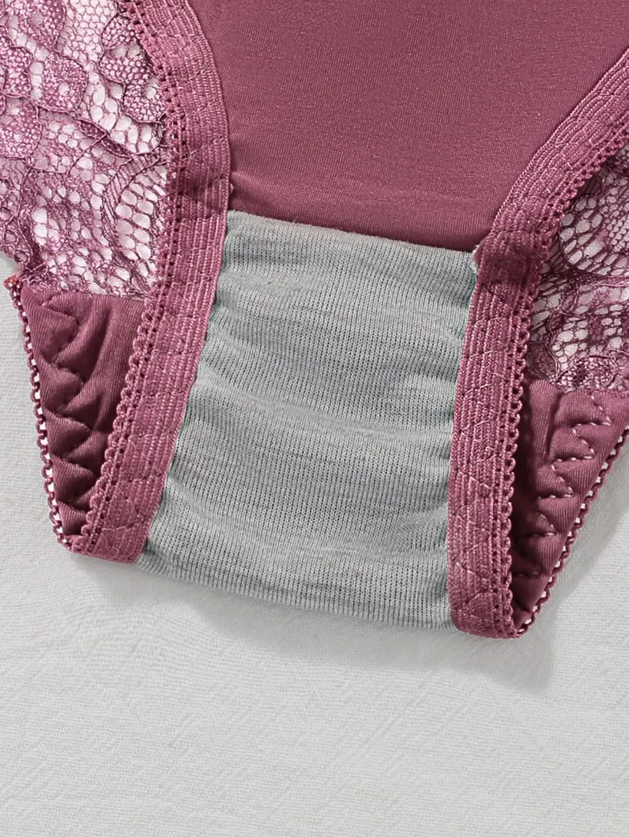 Solid Color Lace Bra Set Women Wireless No Underwire Push Up Bra and Panty 2 Piece Set Daily Comfortable Lingerie — image 6