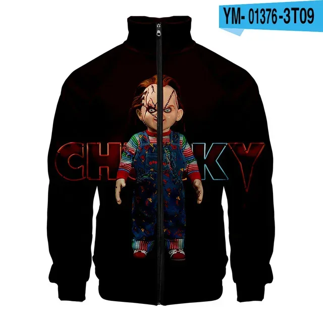 Coats Horror Movie Chucky Stand Collar Jackets Seed of Chucky Sweatshirt Cosplay Costume Long Sleeve Zipper Hoodies