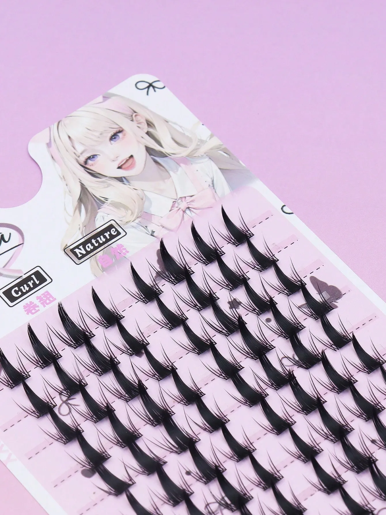 Manga Anime Spiky Cluster Lashes Sharp Tip Fox Eye Individual Eyelashes Cosplay DIY Segmented Fake Lashes — image 4