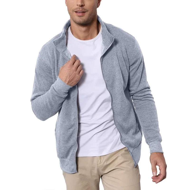 New Men's Sweat Jacket Pullover Hoodie Sweatshirt Man Without Hood with Zip Jacket Outdoor Sport Lightweight Streetwear M-3XL