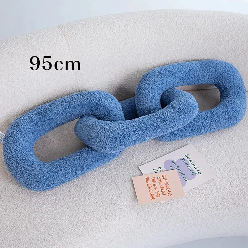60-95CM Creative Iron Chain & Knot Pillow Stuffed Soft Sofa Cushion Nordic Style Home Plush Decoration Irregular Shaped Plush