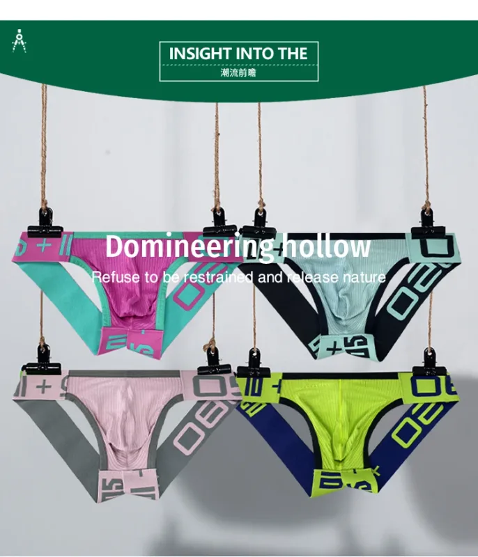 1Pc 0850 Cross Strap Men's thong Threaded Cotton Sexy Butt Lifting Four Ding Gay Back Empty Sexy Sexy Free Pants