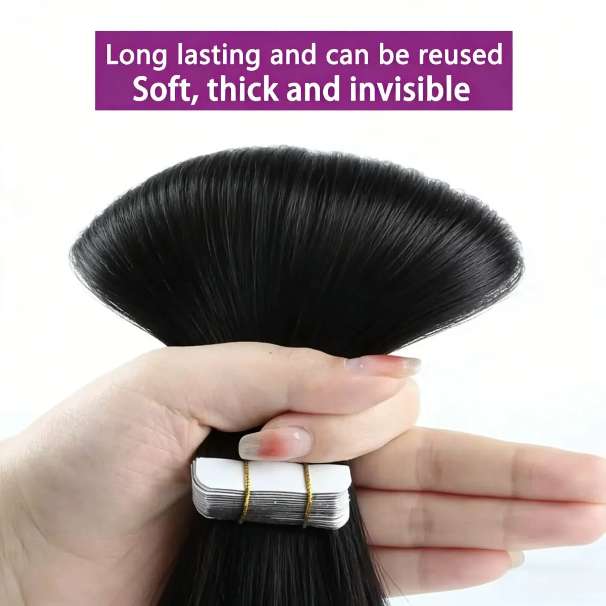 Natural Color Tape In Hair Extensions Virgin Human Hair Silk Straight Invisible Tape On Extensions Color #4 for Women 50G 20pcs