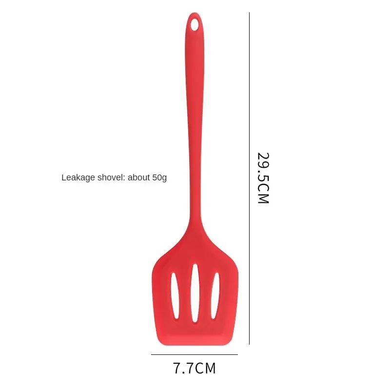 8ps Household black Silicone kitchenware 8-piece set of Chinese spaghetti spoon salad spaghetti spaghetti spaghetti，Rice spoon，