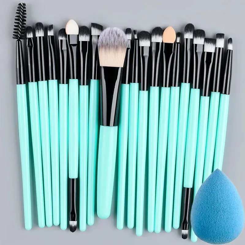 20PCS Makeup Brushes Set for Cosmetics Foundation Blush Powder Eyeshadow Kabuki Blending Brush With Powder Puff Beauty Tools