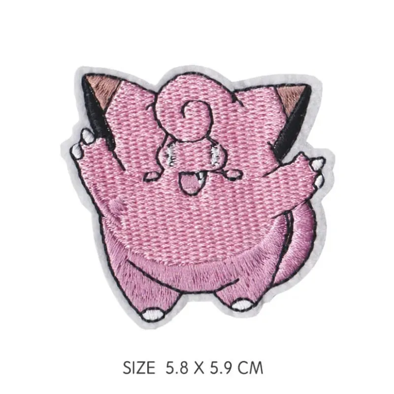 30 Style Cloth Patch Pikachu Charizard Clothes Stickers Sew on Embroidery Patches Applique Iron on Clothing Cartoon DIY Garment