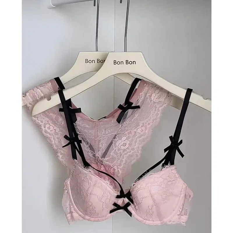 Push Up Bra Set 32-38 AB SL French Lace Underwire Luxury Bow Bralette Allure Support Breathable Comfort Summer Flash Sale — image 1