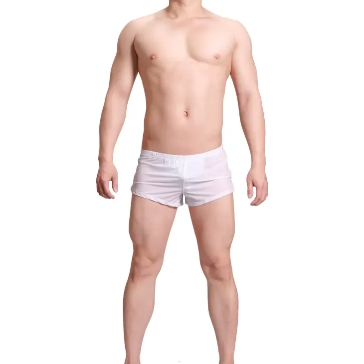 Mens Underwear Ice Silk Boxer Shorts homme Solid Mid-rised U Convex Pouch Underpants Cueca Men's Arrow Pants Plus Size M-XXL