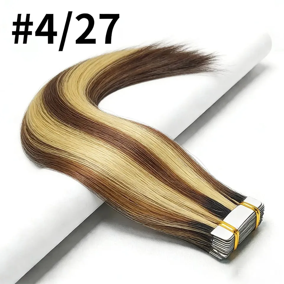 Straight Tape In Hair Extensions 100% Real Remy Human Hair Skin Weft Salon Quality For Woman 50G Tape Ins Human Hair Extension — image 13