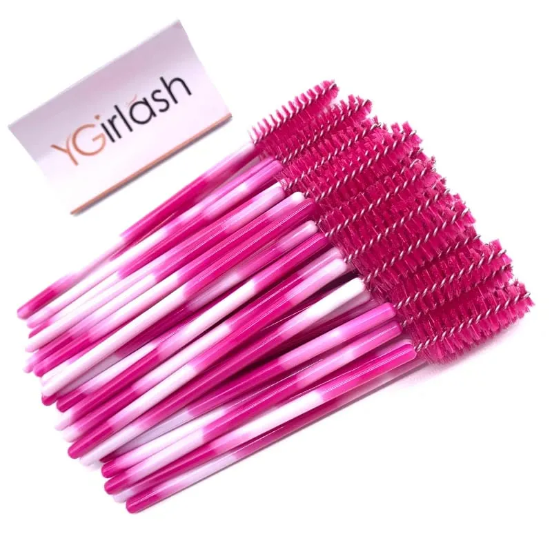 YGirlash 50 個ラッシュ白鳥クリスタルまつげアプリケーター使い捨てダイヤモンドハンドルナイロンマスカラワンドブラシ化粧品ツール