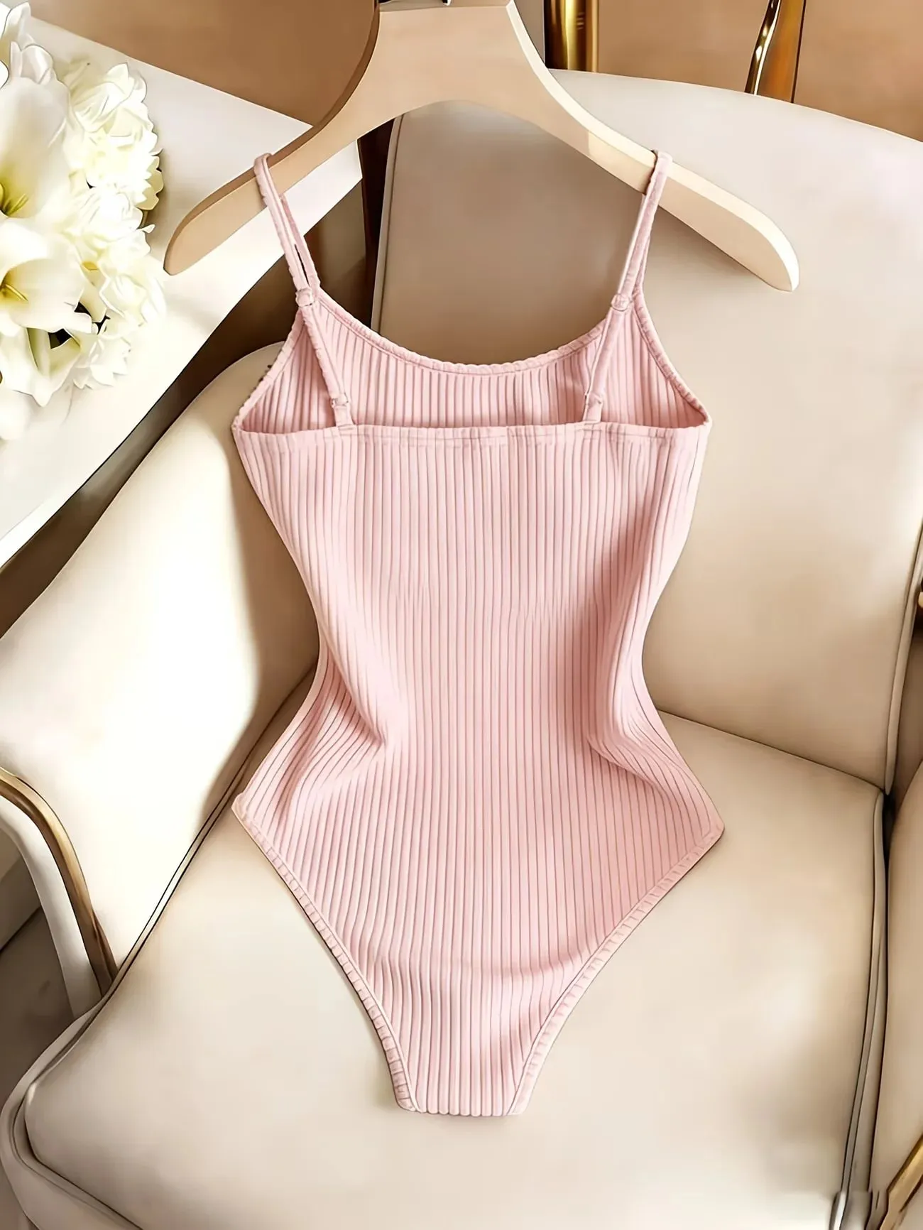 Leila Spaghetti Strap Bodysuit Casual Bodysuit Basic Bodysuit Innerwear Bodysuit Outing Bodysuit Holiday Bodysuit Beach Bo — image 3