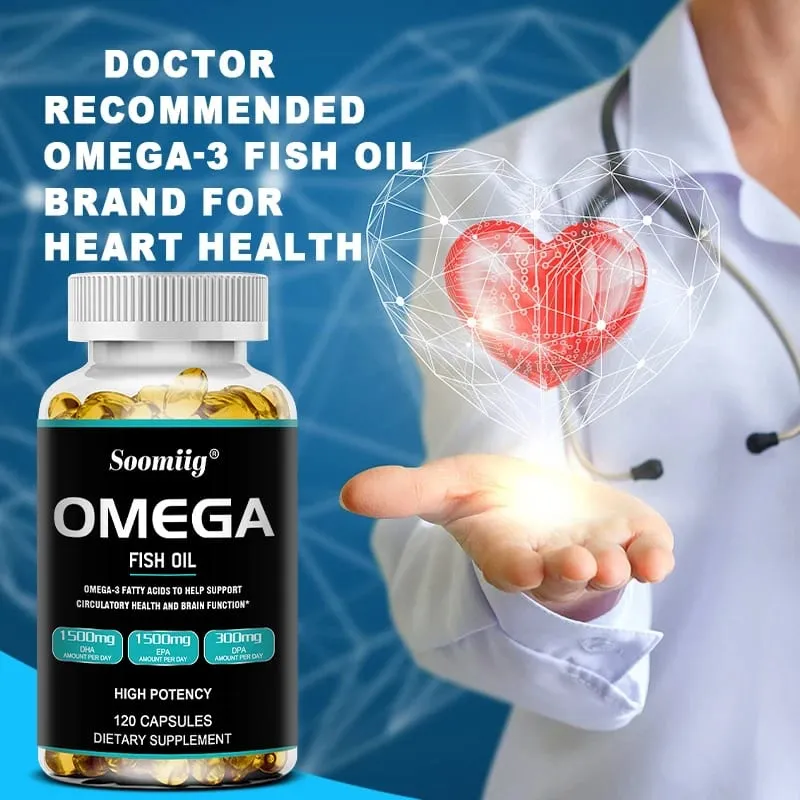 Kapsułki Omega 3 z olejem rybim 3300 mg Wysoka moc z EPA i DHA Wspiera energię Mózg Serce Stawy Oko Skóra i odporność Zdrowie — image 3