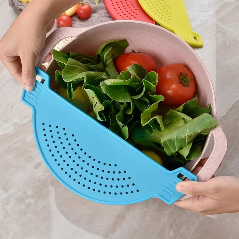 Pan Pot Strainer Plastic Pasta Spaghetti Practical Draining Tool Pot Strainer Pan Drainer for Home Kitchen Easy Draining