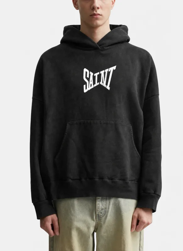 Saint Arrival Hooded Oversize Hoodie Coat Black Cotton New Men Women Hoodies