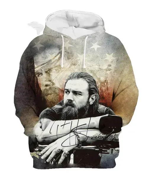 Hot Sale Men's 3D Print Hoodies Sweatshirts Sons of Anarchy Street Style Unisex Loose Casual Pullover Y2K Tracksuit Autumn