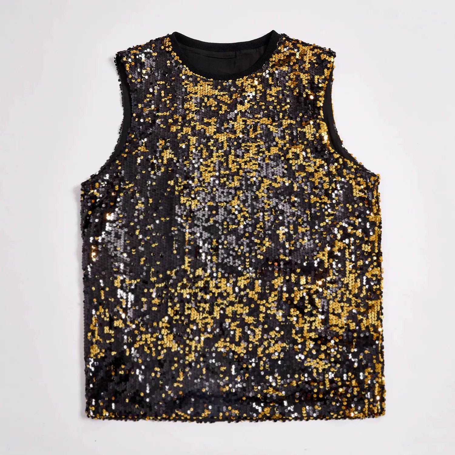 2025 Fashion Pullover Sleeveless Multi-color Sequined T-shirt/vest for Women Urban Street Style Multicolored Women's Tank Top