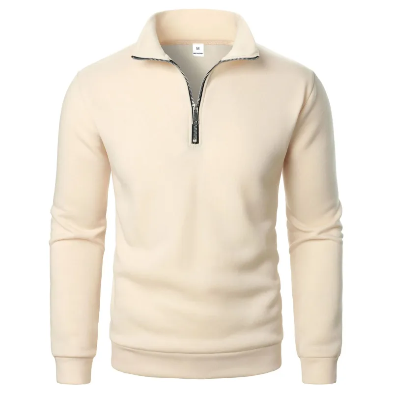 Sweat à capuche à col montant pour homme, décontracté, demi-fermeture éclair, tendance, simple et ample, surdimensionné, en polaire, nouvelle collection printemps et automne