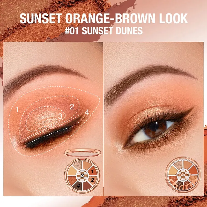 O.TWO.O 9pcs Full Makeup Face Setting Powder Primer Base Mascara Eyeliner Pen Eyebrow Tint Lipstick Eyeshadow Make-up for Women — image 3