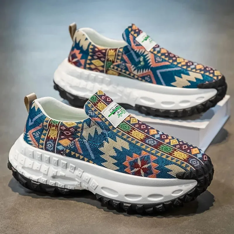 Men's Shoes 2025 Hot Sale New Arrival Breathable Embroidered Thick Sole Height Increasing Casual Sports Shoes Male Sneakers