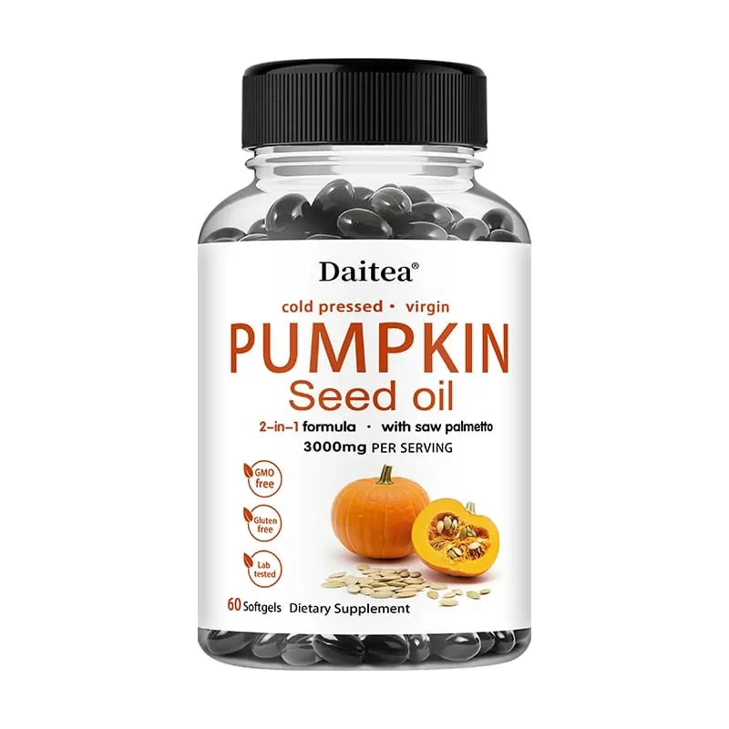 Pumpkin Seed Oil + Saw Palmetto Extract Supports Prostate and Urinary System Health Hair Care Anti-Hair Loss Men's Health