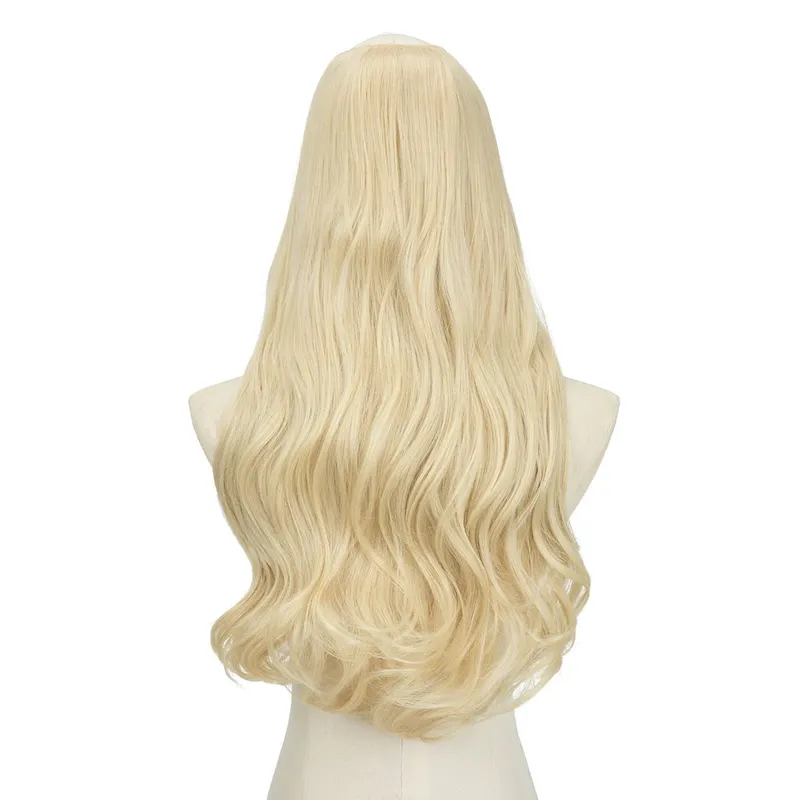 U-Part Synthetic Clip In Hair Extension Long Thick Curly Natural Blonde Flase Hair Hairpieces For Women Heat Resistant — image 18