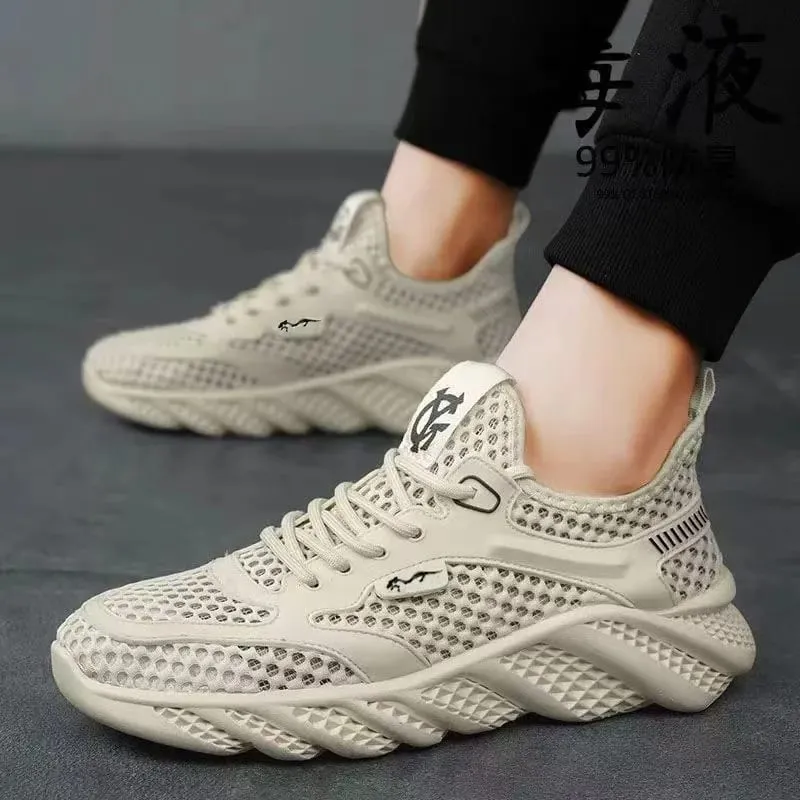 Erkekler için Günlük Ayakkabılar Çok Yönlü Rahat Örgü Yumuşak Taban Koşu AyakkabısıHollow Out Outdoor Trendy Erkek Spor Ayakkabısı