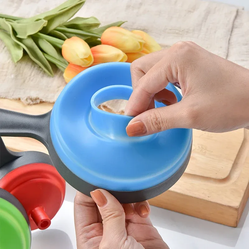 3 Buah/Set dengan 3 Ukuran Corong Dapur Lipat Silikon Teleskopik Corong Bubuk Cair Mulut Lebar Selai Corong Peralatan Dapur — image 3