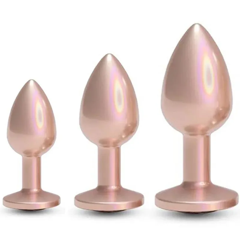 Colorful Small Medium Large Anal Plug Set Metal Anal Beads Butt Plug Jewelry Insert Sex Toy For Female Male