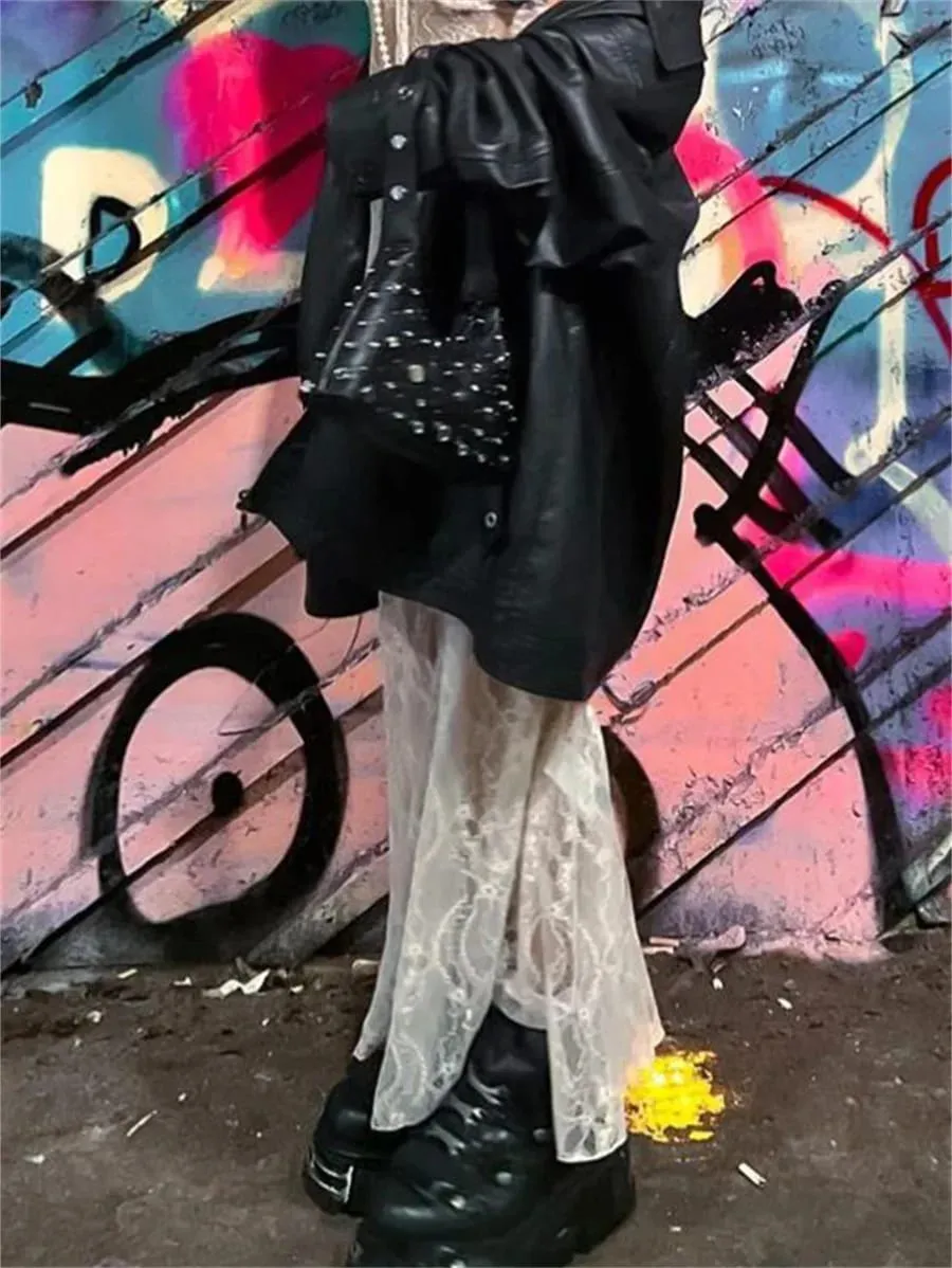 y2k Tøj Kvinders Sexet Gennemsigtig Blonde Blomster Ren Tank Kjole Sommer Ærmeløs V-hals Cover-up Lang Kjole Streetwear