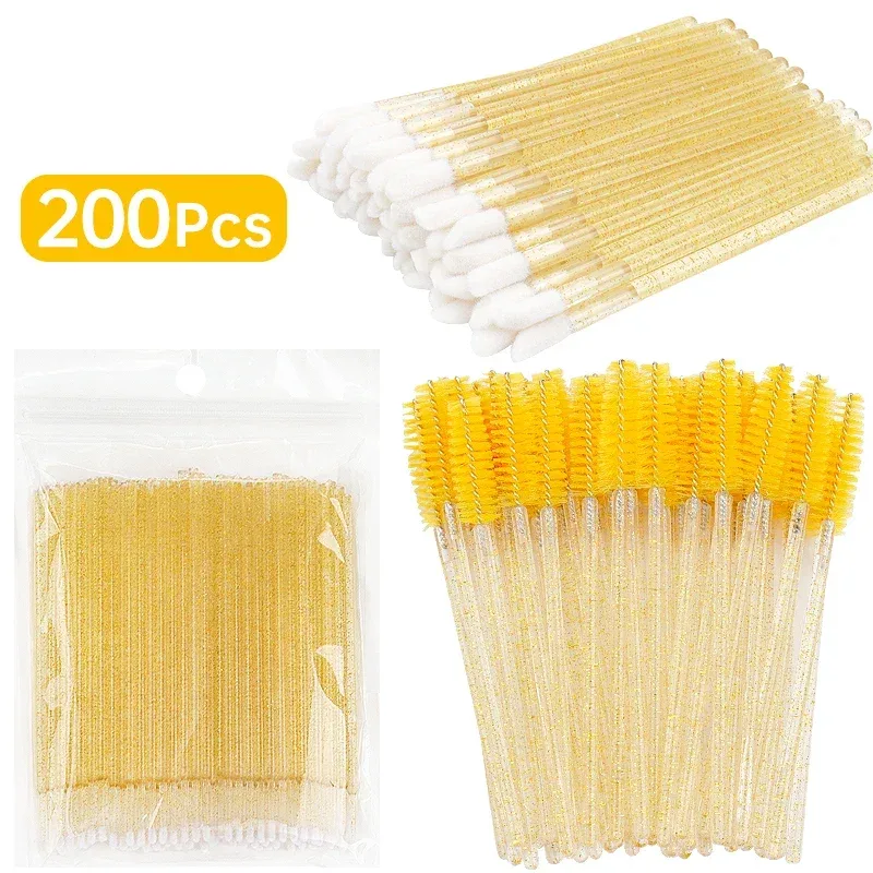 200 PCS Escovas Profissionais de Limpeza de Chicotes - Micro Varinhas de Salão para Remoção e Retenção de Extensão de Cílios | Kit de ferramentas sem fiapos