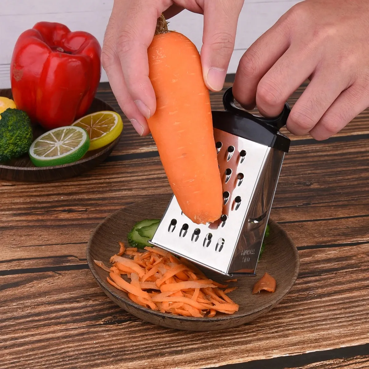 1pc Mini Size 4-Sided Stainless Steel Grater Professional Cheese Grater for Parmesan Cheese Vegetables Kitchen Tools