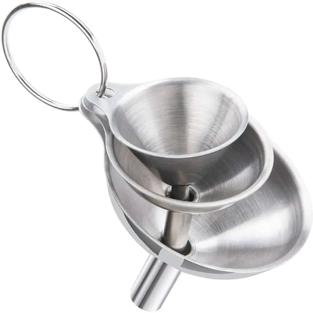 Wide Mouth Stainless Steel Funnel Spice Cooking Oil Filter Kitchen Tool Strainer with Handle Oil Spill Filter Funnel — image 14