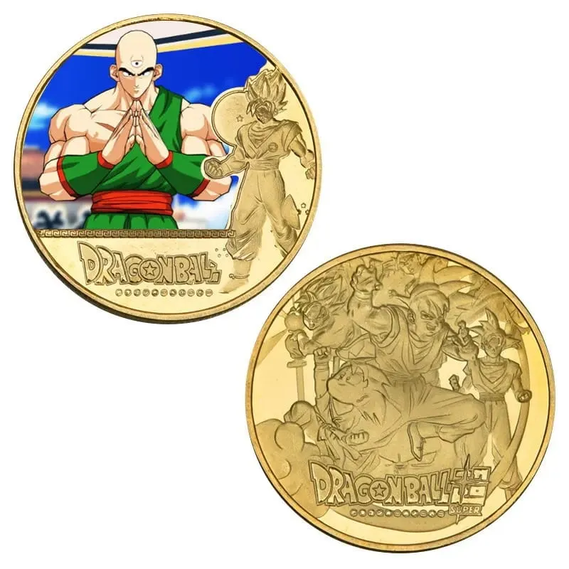 Dragon Ball Banhado A Ouro Moeda de Ouro Son Goku Vegeta Moedas Comemorativas Crianças Clássico Anime Periféricos Coleção Brinquedo Lembrança