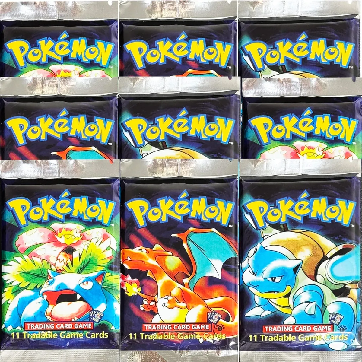 1ST Edition Basisset 1999 Booster Pack TCG Basisset Onbeperkt spelkaarten Pokemon Charizard Blastoise Venusaur PTCG Collectible
