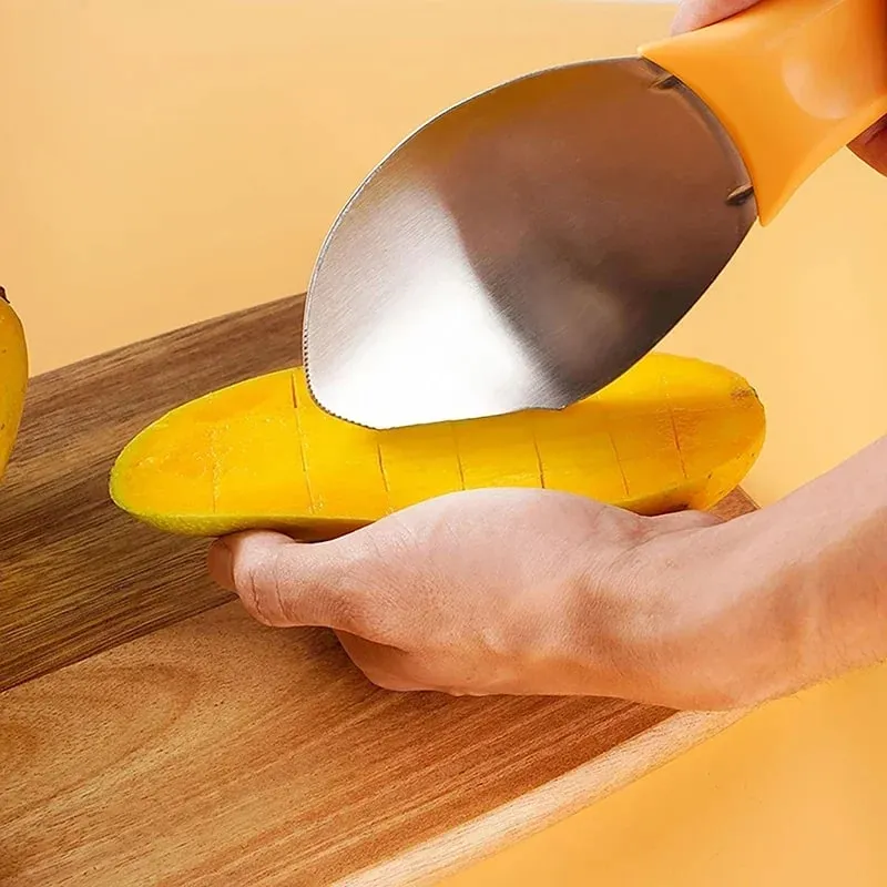 1 adet Mango Dilimleme Kesici Çok Fonksiyonlu Meyve Kaşığı Karpuz Kesme Bıçağı Mango DicingTools Mango Doğranmış Kepçe Mutfak Aletleri