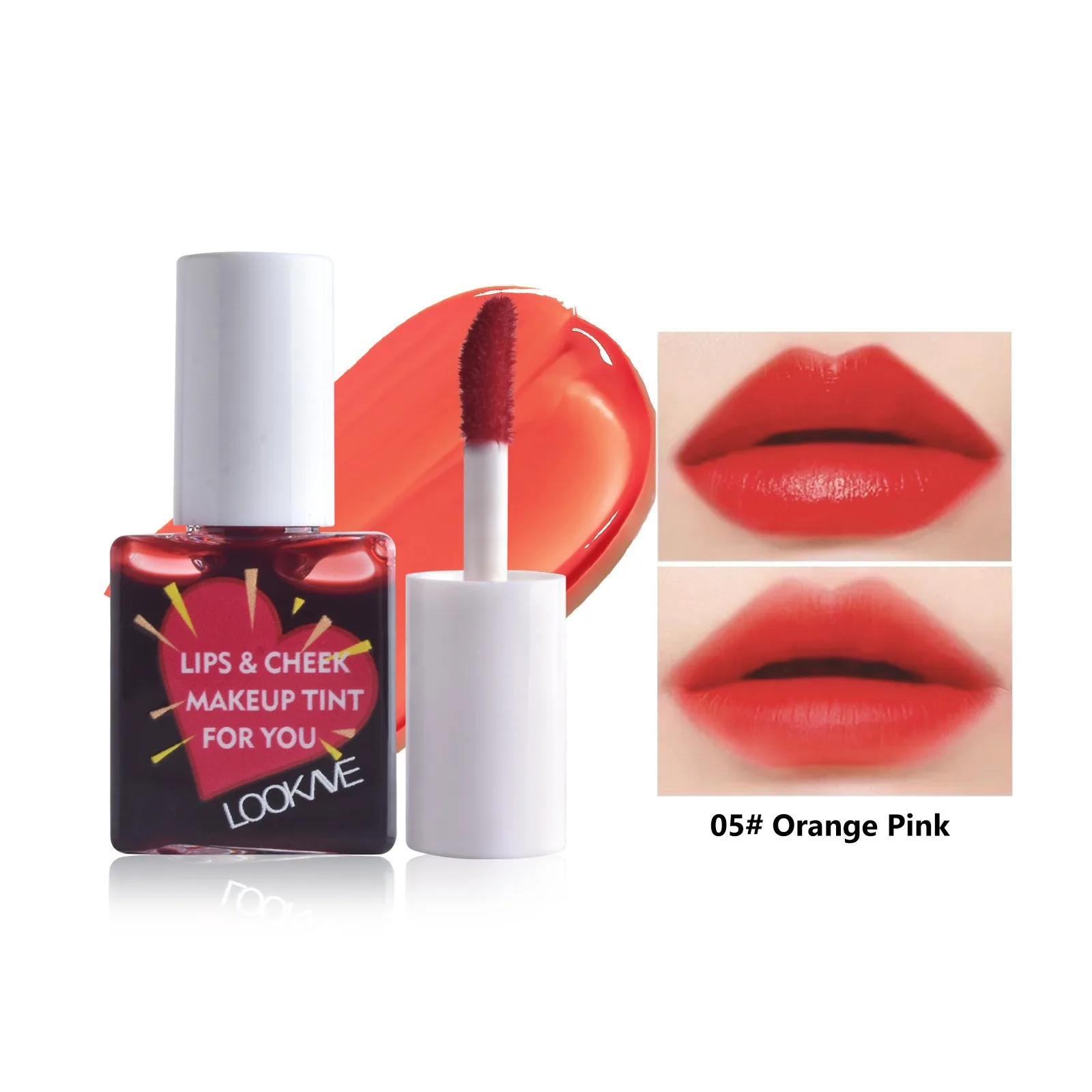 Lip Cheek Water Tint Matte Lip Stain Moisturizing Fruit Liquid Lipstick Blush 6Color Lip Gloss Long Lasting Waterproof Cosmetics