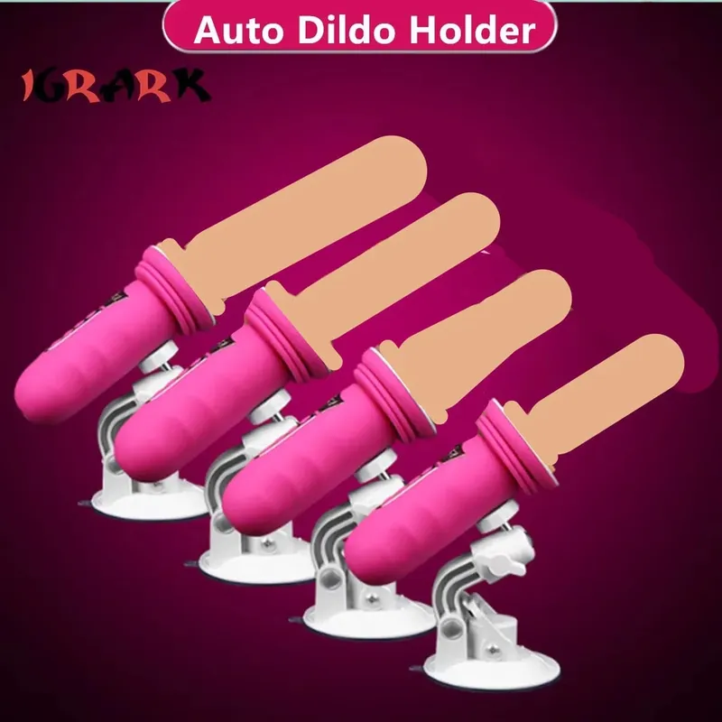 Auto Rotation Telescopic Penis Dildo Holder Sex Machine Masturbation Suction Cup Vibrator Female Masturbator Sex Toys for Women