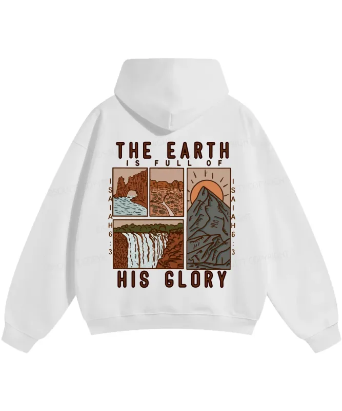 THE EARTH IS FULL OF HIS GLORY Hoodies Christianity Isaiah 6:3 Streetwear Fall Fleece Casual Hooded Pullover Men Women Clothing — image 3