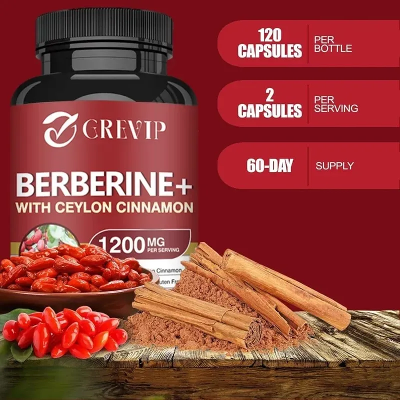 Berberine with Ceylon Cinnamon Supplement - Immune System Cardiovascular & Gastrointestinal Function — image 3