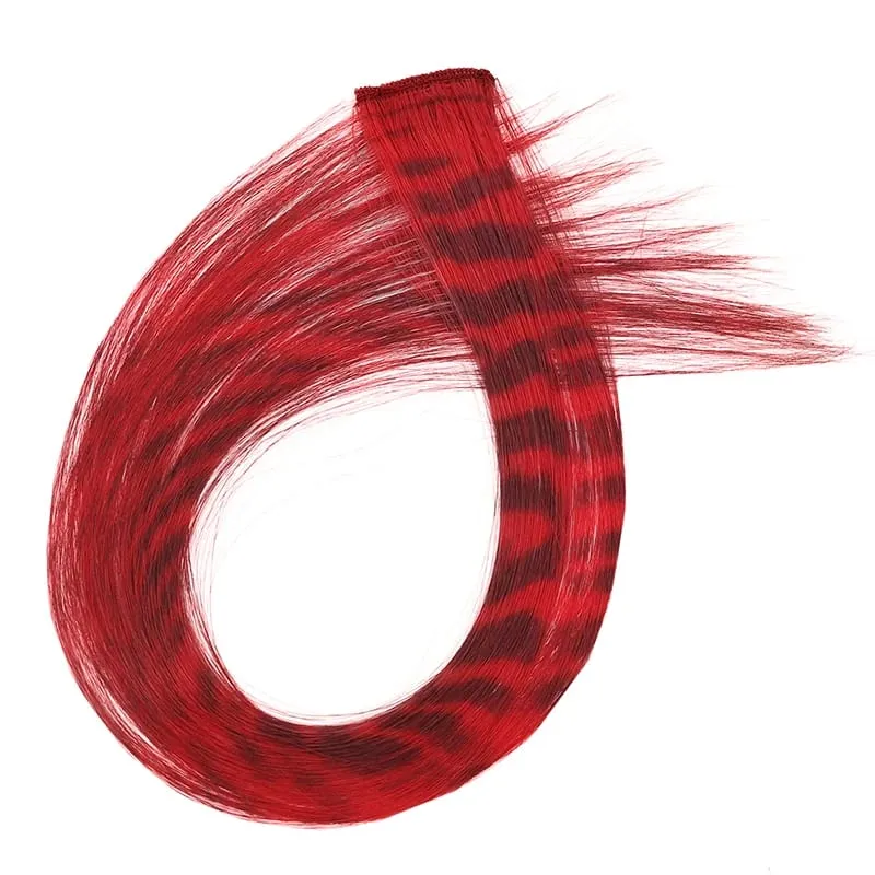 18 inch synthetic feather colored hair extensions with color integrated hair clips and wigs suitable for women's party outfits — image 9