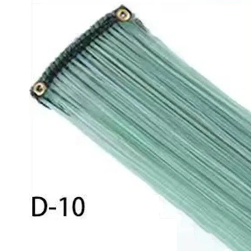 Synthetic 10Pcs colorful Hair Extensions Clip in Colored Party Highlights Extension for Kids Girls Long Straight Hairpiece