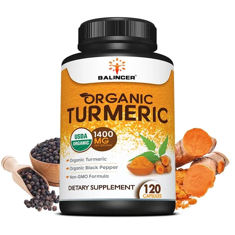 Organic Turmeric with Black Pepper Extract Supports Joint Health Antioxidant Benefits and Promotes Nutrient Absorption