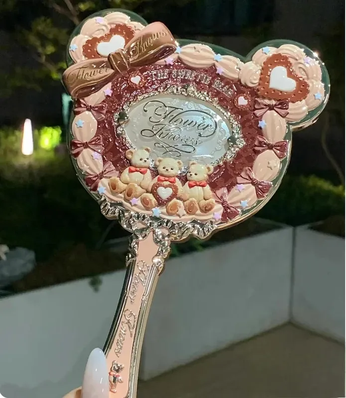 Flower Knows Handheld Makeup Mirror Air Cushion Comb All Series Relief Pattern Limited Color Makeup Tool Kit