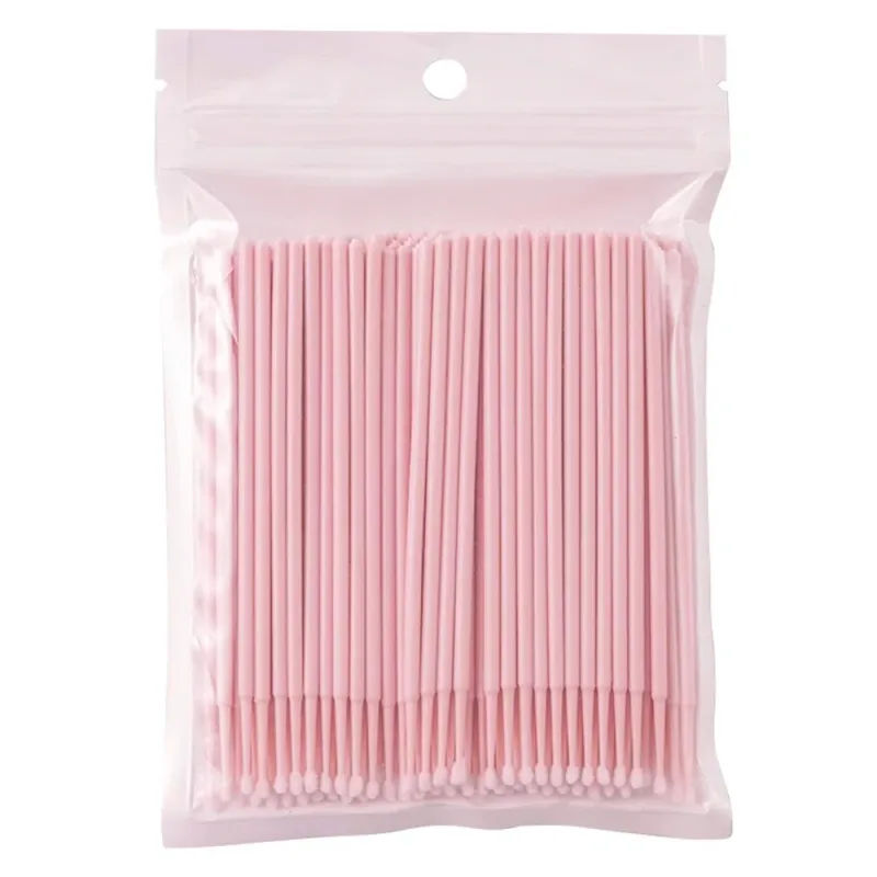 100PCS Micro Swab Applicator Eyelash Cleaning Brush Lash Extension Micro Brushes Cotton Swab Individual Eyelashes Removing Tool