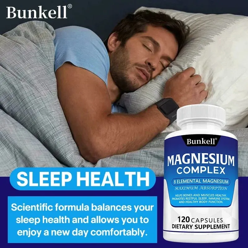 Bunkell Magnesium Complex 5 Forms High Absorption Support Bone Heart Muscle Sleep & Digestion Non-GMO Dietary Supplement — image 3