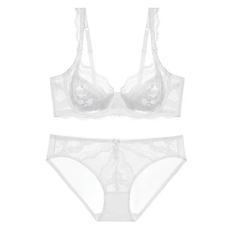 New Arrival Women Ultra Thin Victorian Lace Push Up Set Soft Underwire Gather Lift Unpadded Comfort Breathable Lingerie Set