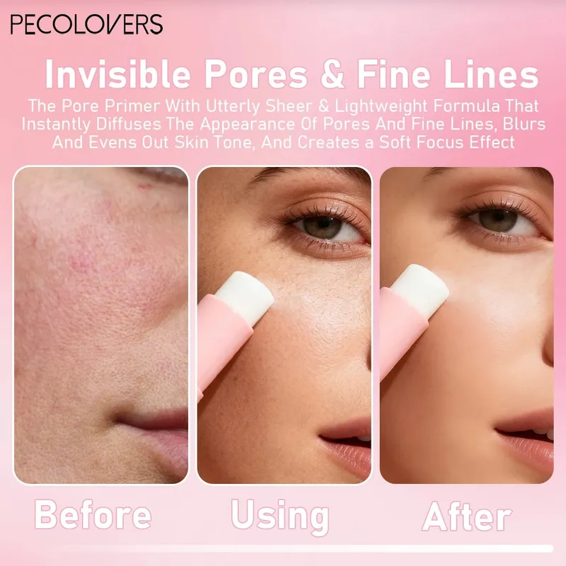 Face Makeup Set-1 Transparent Pore-Closing Stick+1 Oil-Control Loose Powder+8pcs Makeup Brush Tool Summer Waterproof Travel Set