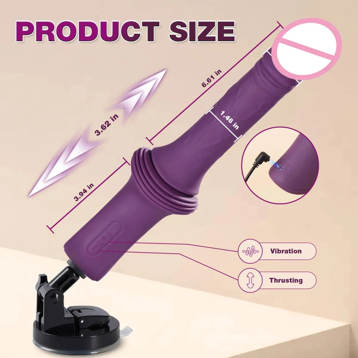 Mesin Seks Tujahan Dildo Vibrator G Spot Faraj Massager Wanita Melancap Cawan Sedutan Dewasa Mainan Seks untuk Wanita
